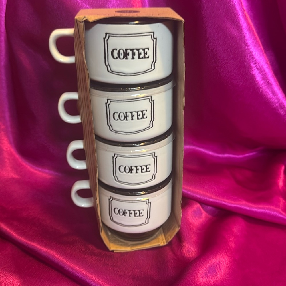 NEW Espresso set for brand new coffee cups in box